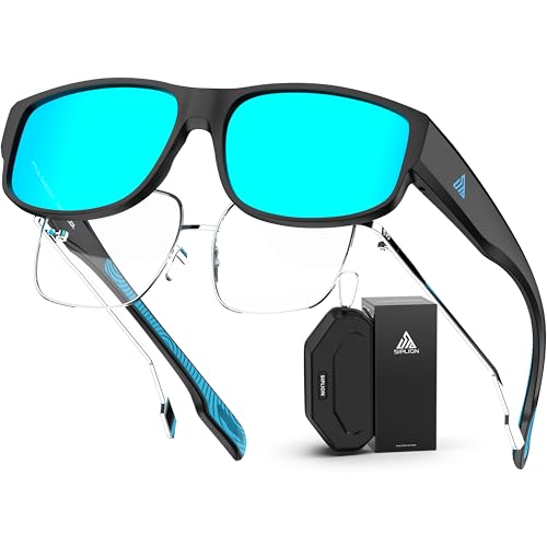 SIPLION überzieh sonnenbrille Herren & Damen: Polarisiert UV400-Schutz sonnenbrillen mit sehstärke clip für brille Blau Linse