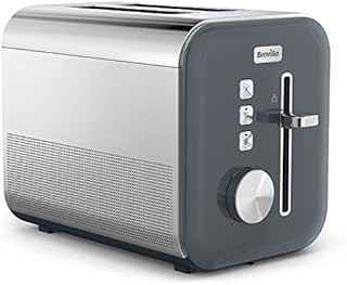 Breville High Gloss 2-Slice Toaster with High-Lift & Wide Slots | Grey & Stainless Steel [VTT968]