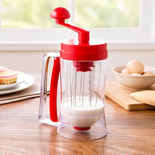 Batter Dispenser – Pancake Batter Pourer, Cake Mix Dispenser, Non Drip Jug | Easy Flow Baking Dispenser with Measuring Marks and Controlled Release for Making Cupcakes Waffles and Muffins - Image 3