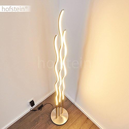 LED Floor lamp, dimmable via provided Remote Control, freestanding Floor luminaire with Exceptional Design, Made of Metal, Permanently Integrated LEDs