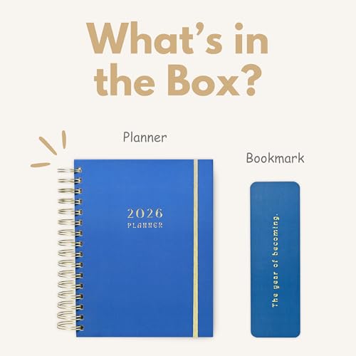 Image of Cobalt Edition Planner with Bookmark | Planner Set Includes A5 Journal (22x17 cm) 228 Pages | 120 GSM | 250+ Stickers | Bookmark with Cover Box (The Cobalt Edition, Aesthetic Series)