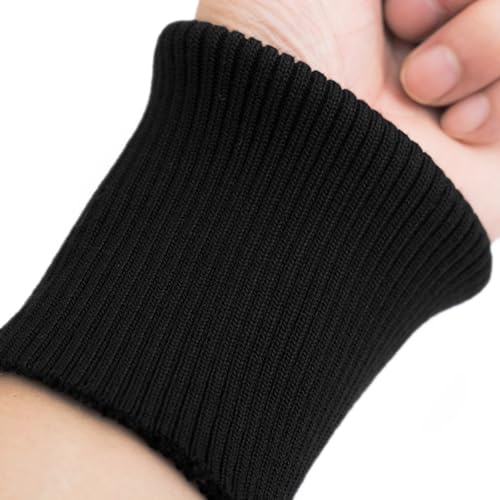 1 Pair Tubular Knit Stretchy Rib Cuffing Material Replacement for Sweatshirt Jacket Coat Sleeve Cuff Sewing DIY, Black by WaiYeeHei - Used condition - US$11.69