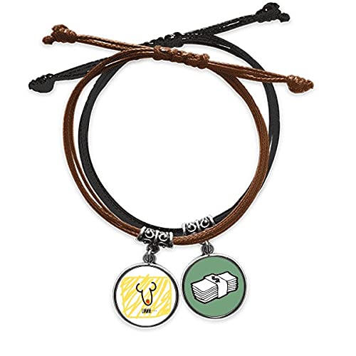 Pulsera cuerda mano cuero casual para verano y citas con amigos rojo