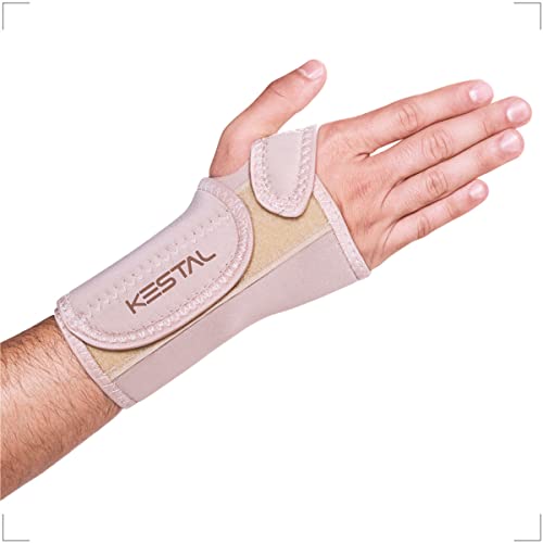 Kestal Munhequeira Com Tala de Punho, órtese, proteção Bege, Bilateral, Único