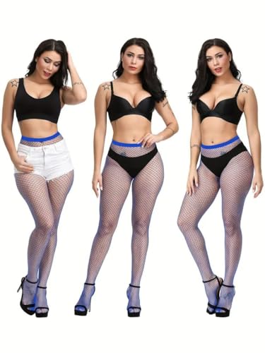 Image of Boolavard Fishnet Stockings, High Waist Tights for Women, Fish Net Tights Ladies Plus Size One Size Fit All
