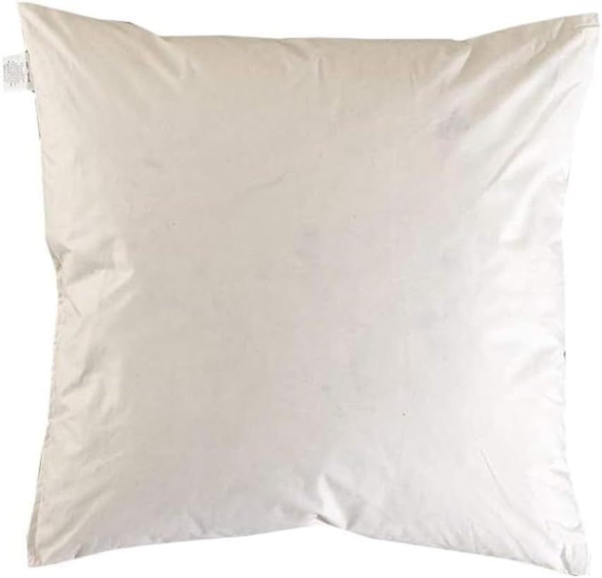 Feather Pillows 65x65 cm, European Square Continental Pillows, Duck Feather Cushion Inners, Cotton Casing, 2 Pack, Hotel-Quality Luxury Bed Pillow