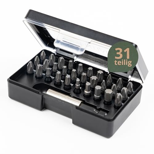 Wiha Essential Impact Bit Set 31-piz. incl. Bitbox I PH, PZ, Hexagonal, Torx I Juego de puntas de destornillador con portapuntas I Juego de puntas para atornillador de batería (45628)