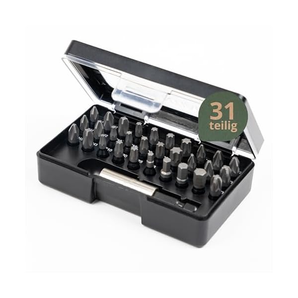 31-teiliges Wiha Essential Impact Bitset inkl. Bitbox I Bithalter magnetisch 74 mm 1/4 I optimal für Akkuschrauber (45628)