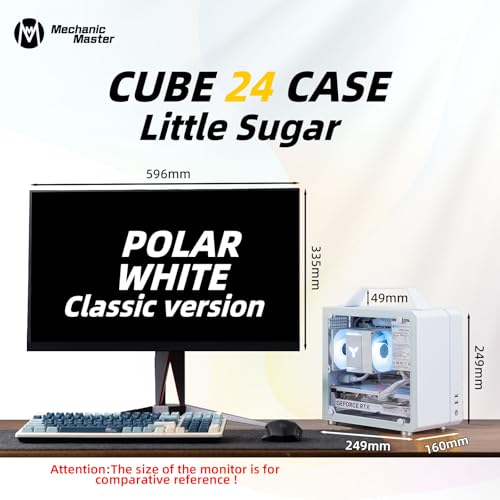 Image of Mechanic Master C24 Mini ITX PC Case, 9.9L Compact Chassis, Support 135mm Air Cooler, SFX PSU, 245mm Graphics Card, Multiple Color Options (Polar White Classic Version)
