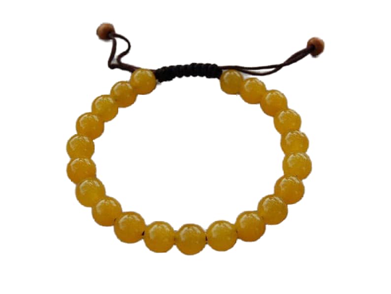 Bracelet bien-être en jade jaune pour attirer la prospérité