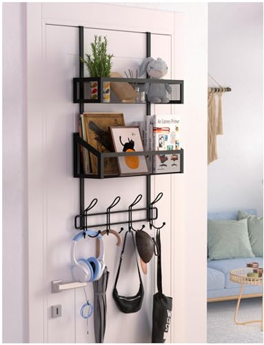 Couwilson Over The Door Hooks Organizer Storage - Over The Door Hanger for Coat Rack, Storage with...