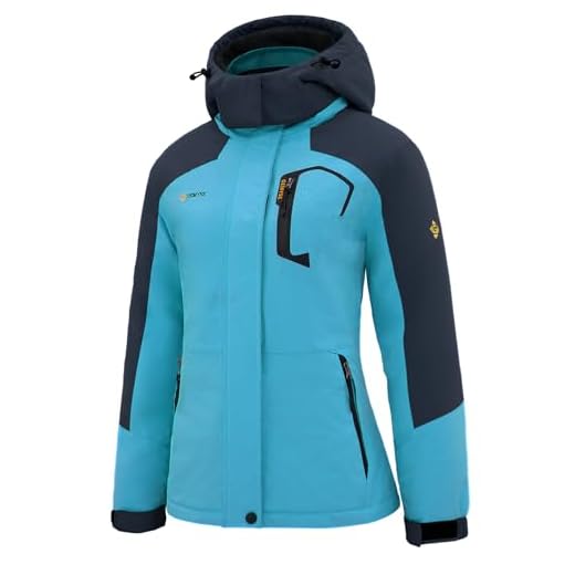 GEMYSE Women's Mountain Waterproof Ski Snow Jacket Winter Windproof Rain Jacket (Acid Blue, Medium)