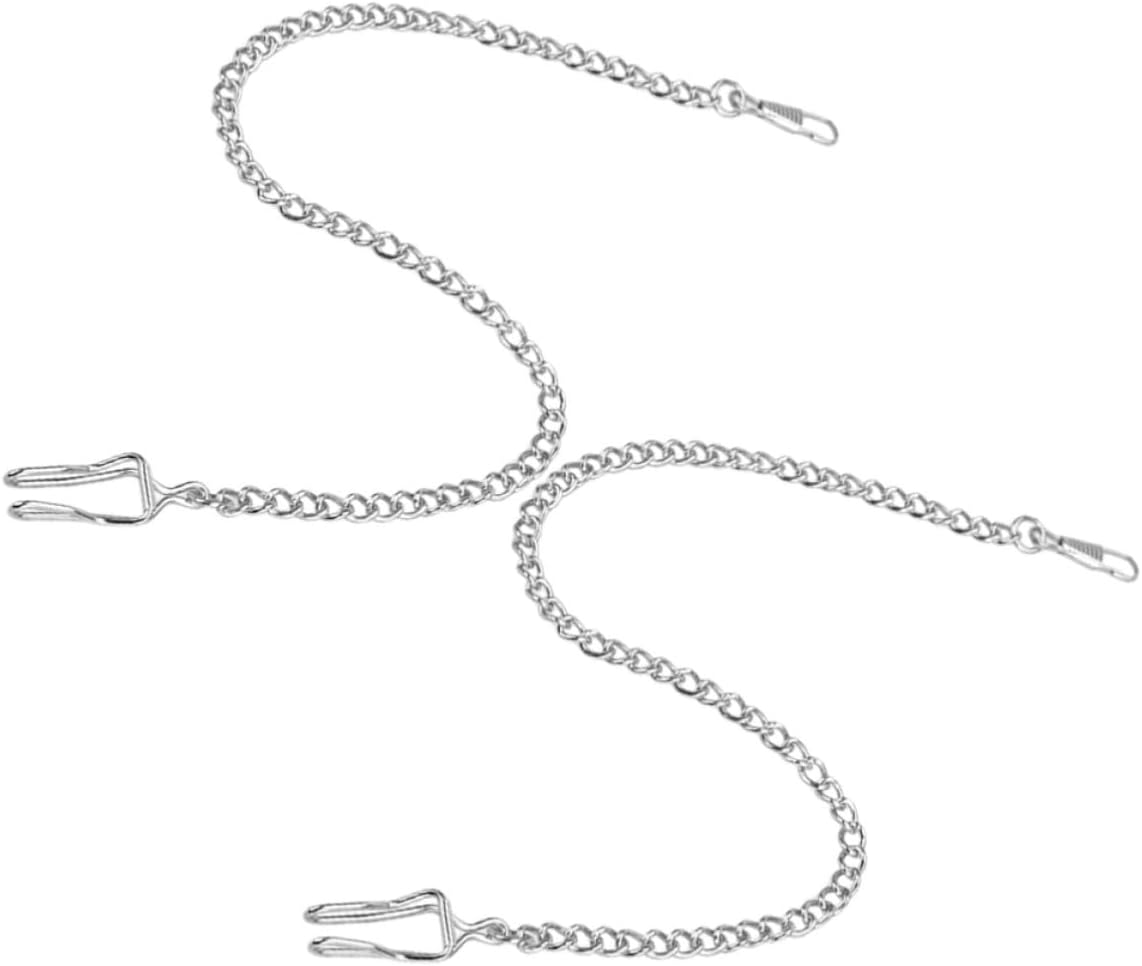 Pocket Watch Chains Stylish and Elegant Design Watch Chains for Men, Adjustable Length 2pcs Alloy Metal with Wear-Resistant Silver Finish for Handbag Replacement or Clothing