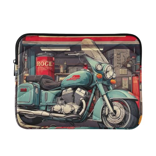 Funda para laptop 13-14 pulgadas con diseño vintage de motocicleta
