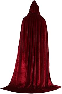 NC Yotijay Capa Com Capuz Steampunk Cosplay Medieval De Para Capa De Halloween Unissex Capa De Veludo Fantasia De Bruxa De Halloween Fantasia De Cosplay Para Homens E Mulheres Manto, 170Cm Vermelho