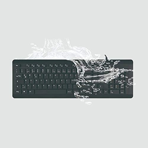 Miniatura 7 de BoxWave Keyboard Compatible with Chuwi HiPad Plus - AquaProof USB Keyboard, Washable Waterproof Water Resistant USB Keyboard - Jet Black