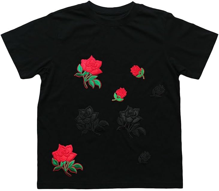 Adult Rose Embroidery hot melt Adhesive Patch Clothes Bag Home Textile Decorative Clothing Accessories (6 Small Black Roses) image 5