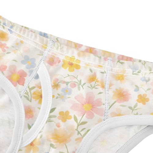 KLL Watercolor Pattern Floral Toddler Boys' Cotton Underwear Briefs Cute Undies4