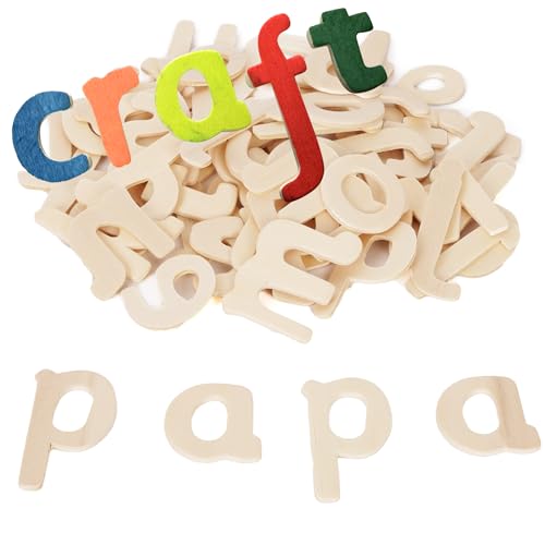 Wooden Letters for Crafts â€“ 60 Lower Case Alphabet Sh