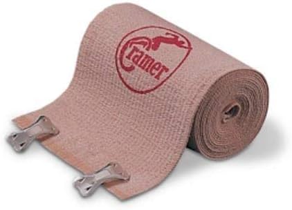 Cramer Deluxe Woven Elastic Wrap for Wrapping Pulled Muscles and Athlete Injuries, Washable Wrap Keeps Elasticity for Long Lasting Use. , Bulk Case of 6, 6" X 10 Yard Rolls, Beige