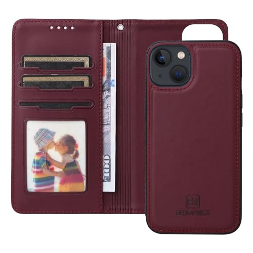 Protection d'écran iPhone 14 et coque portefeuille amovible anti-chute
