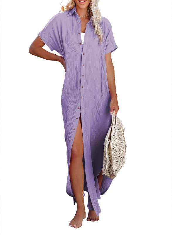 Image of Dokotoo Womens Long Cardigans Swimsuit Cover Ups Summer Beach Dress