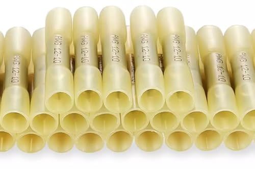500 Pcs 12–10 AWG Solder Sleeve Heat Shrink Wire Connectors – Butt Terminal Type
