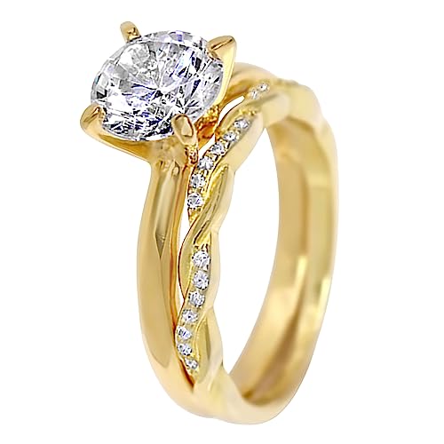 His Hers Wedding Ring Set Matching Black Titanium Gold Silver Rings for Her Him4