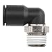 Brennan Industries PCNY2501-02.5-02 Glass Reinforced Nylon Male Elbow Push-to-Connect PCNY Fitting, 1/8" NPT Thread, 5/32" Tube x 1/8" Male NPT