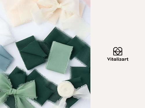 Vitalizart 15 Colours Chiffon Ribbon 1.5'' x 30 Yd, Fabric Silky Ribbons 15 Rolls x 2 Yd, Handmade Fringe for Wedding Invitation, Bridal Bouquet, Gift Wrapping, Holiday Decoration, DIY Craft - Image 6