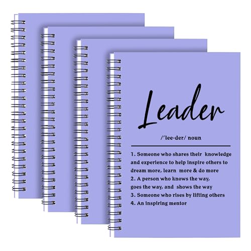 Cadeau de leader : lot de 4 carnets à spirale lignés pour inspirer vos proches