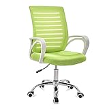 Chaise de Bureau en Maille Respirante Computer Stuhl Bürostuhl Gemütlich Studentenwohnheim Stuhl Drehen Stuhl Hebebreathable Ineinander Greifen-Stuhl Staff Stuhl (Color : Green#1)