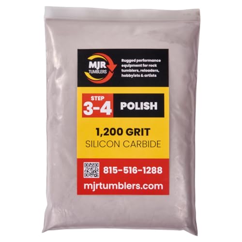 1200 Grit Silicon Carbide Rock Tumbler Polish, Stage 3-4 Rock Polishing Grit 1/2 lb, Fine Stone Polishing Compound for Rotary &amp; Vibratory Tumblers, Lapidary Supply