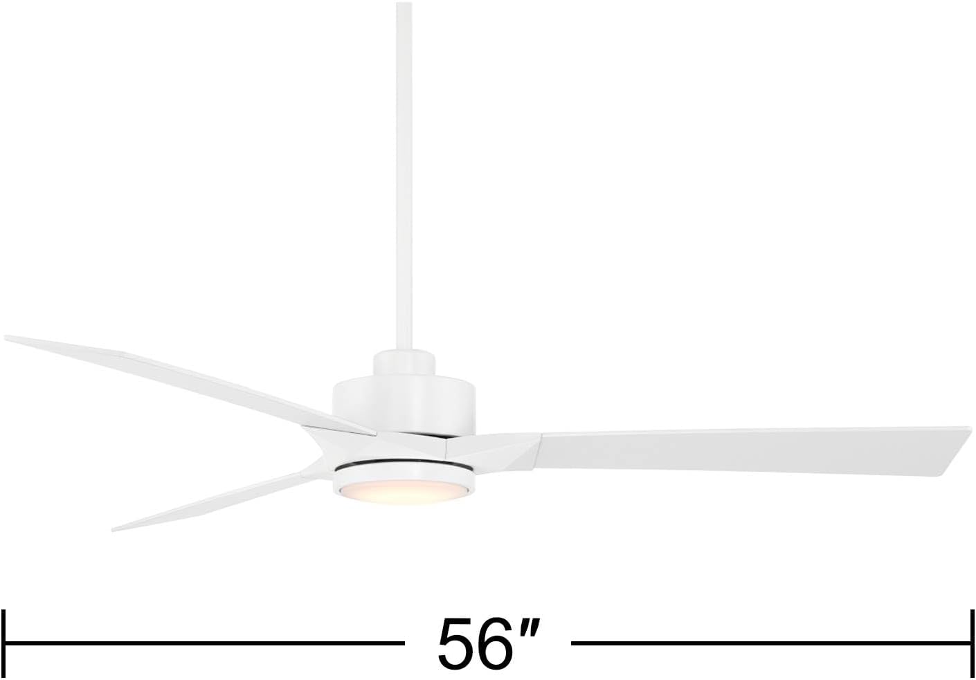 Casa Vieja 56" Kali Matte White LED Damp Ceiling Fan with Remote