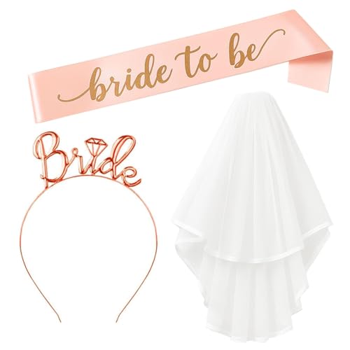 Bride to Be Sash Veil Tiara, Hen Party Women Accessories Jga Decoration Veil Bride Bachelorette Party
