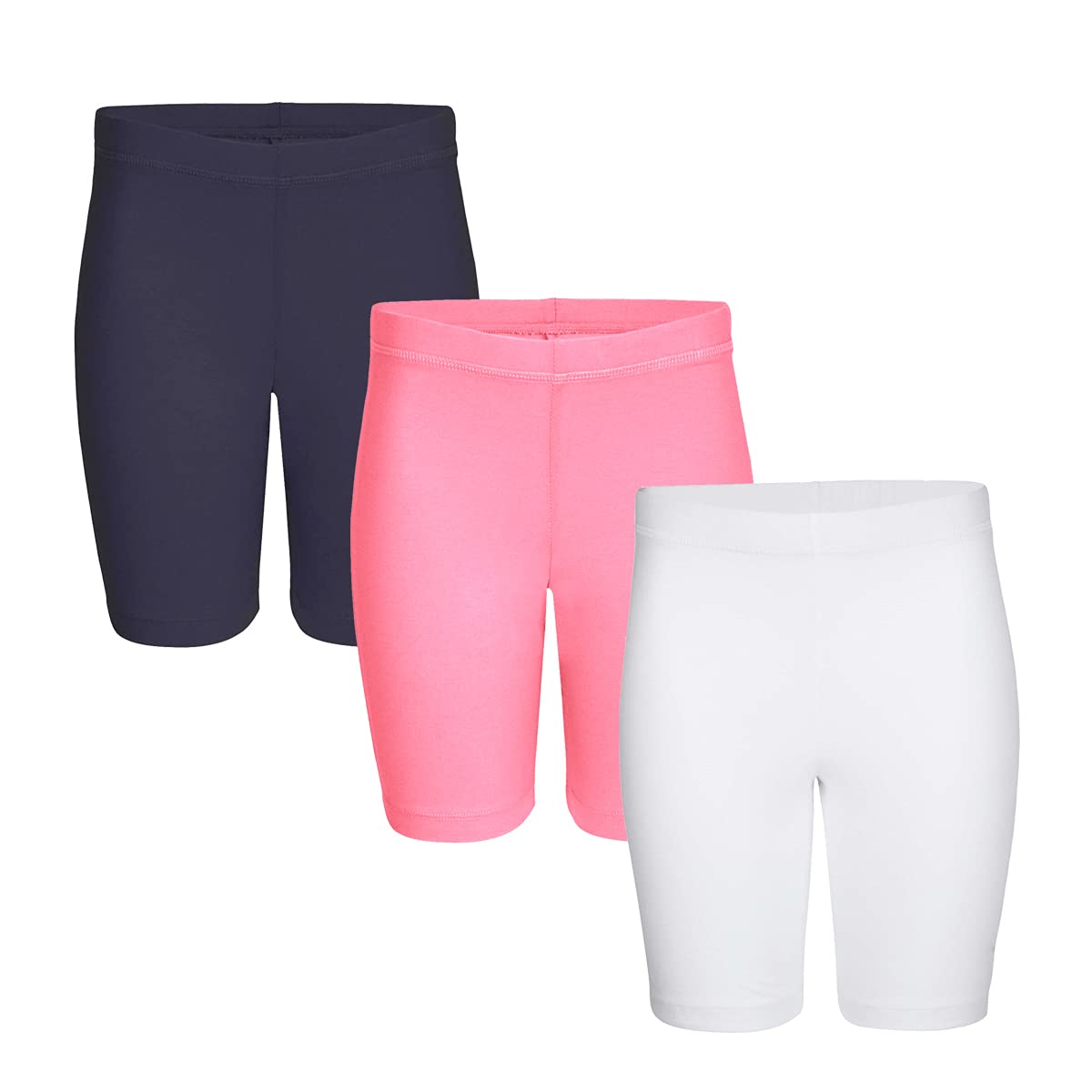 2K Kids Slim Fit Plain Yoga and Jogging Cycling/Tights Shorts for Girls - Pack of 6 (2KGCS_6C)-image-4
