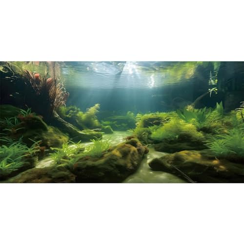MIRRORANG 61x41cm Unterwasser Aquarium Hintergrund Seegras Wasserpflanze Hintergrund Flussbett & See Aquarium Hintergrund Vinyl Hintergrund