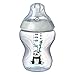 Tommee Tippee Babyflasche Closer to Nature, Ventil Anti-Kolik, Superweicher Sauger, 0+ Monate, 260ml, rosa mit Dekorationen