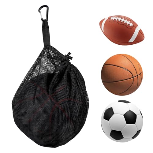 Hongoen Ballsack,Ballnetz 1 Ball,Rucksack Tragbare Ballnetz,Ball Netz,Ballnetz 5 Bälle,Netztasche Tragbare Faltbar mit Kordelzug für Fußball Tennis Kinder Erwachsene