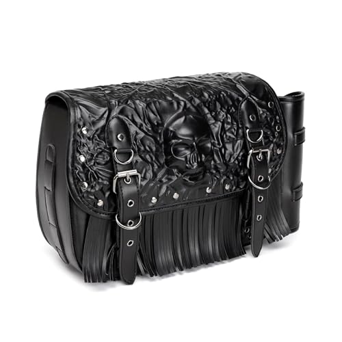 Sacoche de selle de moto en cuir pour bagages arrière et outils