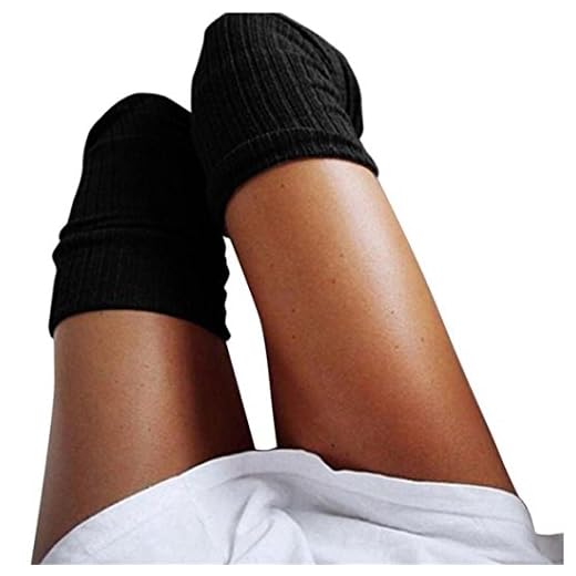 Kolylong Chaussettes haute Femme, 2017 Vent Collège Cuissardes Chaussettes en Coton Bas elastique Longue Over Knee pour fille (Noir, 60-80cm)