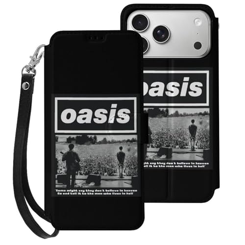 iPhone17ProMax用ケース 手帳型 オアシス OASIS バンド アイフォン17ProMaxケース 手帳型 財布型 スマホケース 軽量 おしゃれ カード収納 スタンド機能 ストラップ付き 携帯カバー いPhone17ProMax用カバー