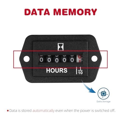 RileyFine Mechanical Timer Waterproof Hour Meter for Small Engines Auto Boat Motorcross Generator Lawn Mower Tractor Pump golf cart Marine Truck Wood Chipper (AC 110-250V) - Image 3