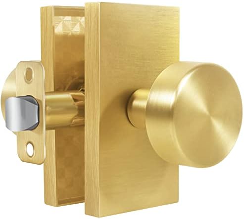 Felibat Passage Door Knobs Interior, Gold Door Knob for Hall and Closet, Satin Brass