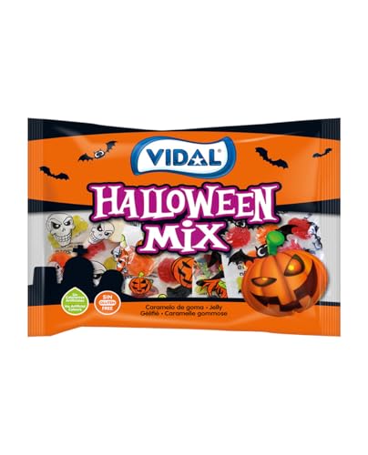 Vidal | Halloween Fruchtgummi Beutel 400g | 10 MINI BeutelI Glutenfrei & Fettfrei | Bunter Süßigkeiten Mix für Halloweenparty, Kindergeburtstag & Trick or Treat