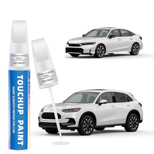 Platinum White Pearl (NH-883P) Touch Up Paint for Honda 2-in-1 Car Scratch Repair Pen for Rock Chips Door Scratches & Paint Nicks Exact Color Match Quick Dry DIY Fix for Civic Accord CR-V