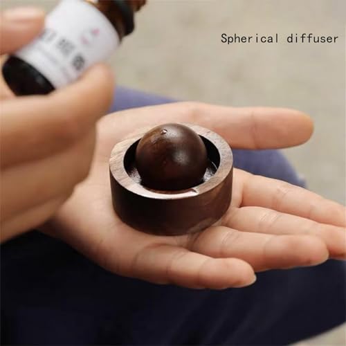 Difusor aromático eléctrico de madera esférico artesanal miniatura 3