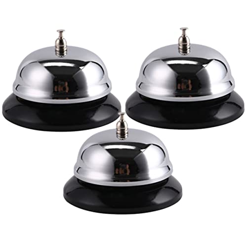 JEWEDECO 3pezzi Campanello Per Design Retrò Campanello Chiamata Manuale in Metallo Per Piatti d Albergo Vintage Bar Decorativo Ristorante