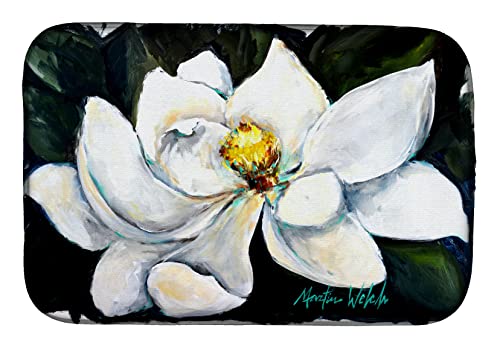 Caroline's Treasures MW1282DDM Sweet Magnolia Dish Drying Mat Absorbent Dish Drying Mat Pad for Kitchen Counter Dish Drainer Mat for Countertop, 14 x 21