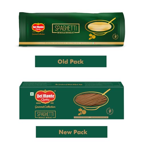 Image of Del Monte Whole Wheat Spaghetti Pasta, 500g | 100% Whole Wheat | Healthy Pasta - No Maida | Gourmet Pasa | High Protein & Fibre | 100% Vegetarian, 0% Cholesterol & Trans Fat (Pack of 3)